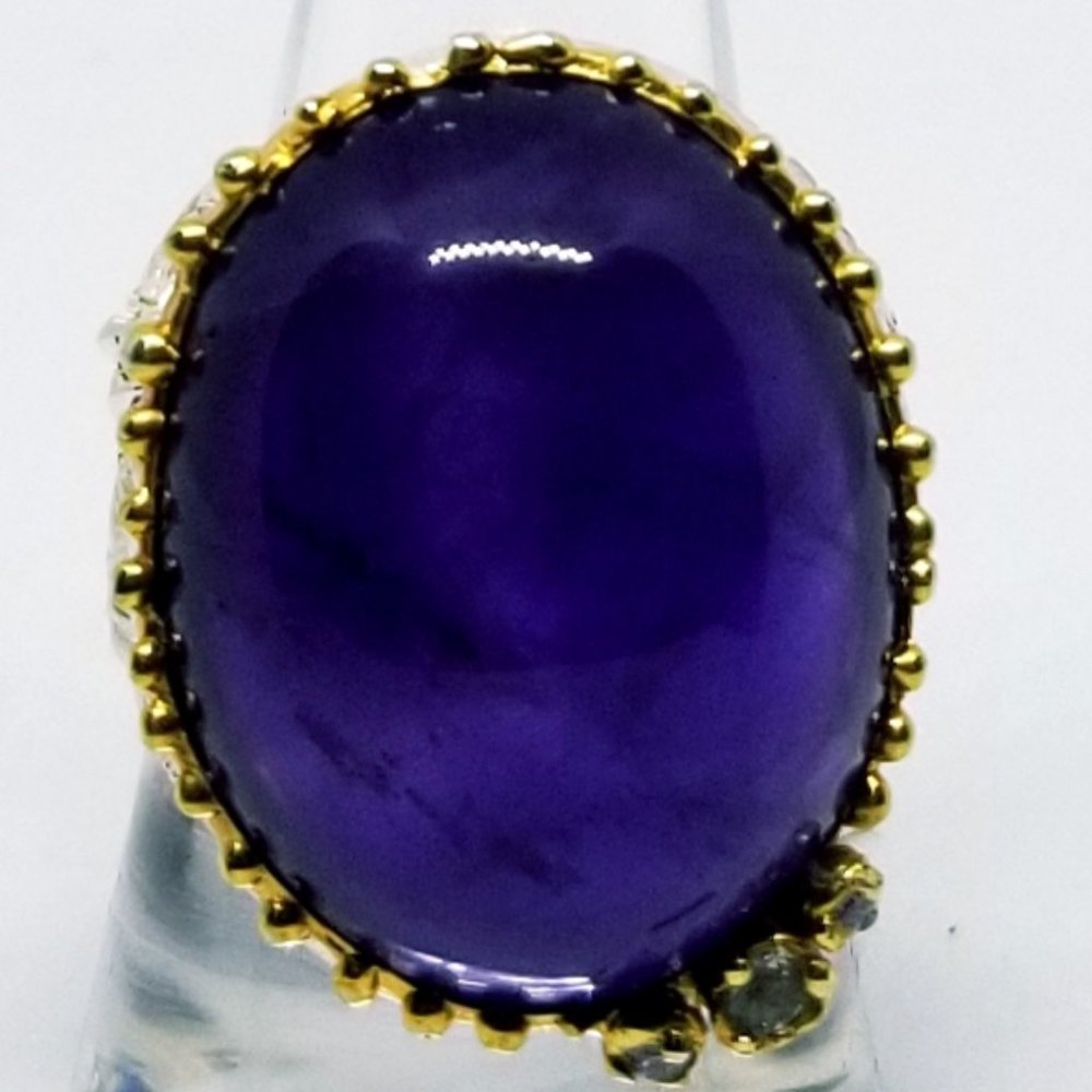 40 carat natural amethyst ring